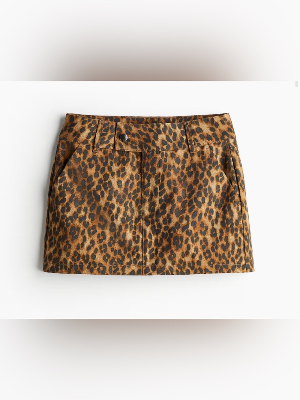 H&M Leopard Print Mini Skirt in Brown and Black